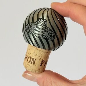 Rare Patrón Tequila Heavy Metal & Cork Bottle Stopper with Bee Logo